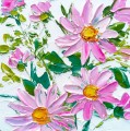 Lila Gänseblümchen Blumen von Spachtel Wanddekor Textur
